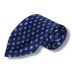 BROOKS BROTHERS Blue Silk Tie Blue Crab Pattern